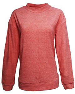 J America Ladies' Weekend French Terry Mock Neck Crew. JA8428