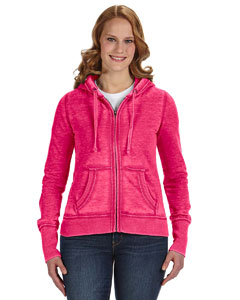 J America Ladies' Zen Full-Zip Fleece Hood. JA8913