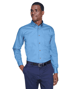 M500 Harriton Men's Easy Blend Long-Sleeve Twill Shirt with Stain-Release