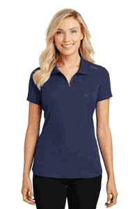 Port Authority Ladies Pinpoint Mesh Zip Polo. L580