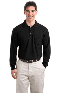 Port Authority Long Sleeve Silk Touch Polo with Pocket. K500LSP