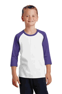 Port & Company® Youth Core Blend 3/4-Sleeve Raglan Tee. PC55YRS