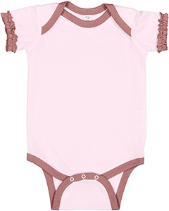 Rabbit Skins Infant Ruffle Fine Jersey Bodysuit. 4429