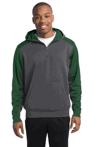 Sport-Tek Tech Fleece Colorblock 1/4-Zip Hooded Sweatshirt. ST249