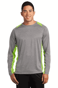 Sport-Tek® Long Sleeve Heather Colorblock Contender Tee. ST361LS
