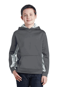 Sport-Tek Youth Sport-Wick CamoHex Fleece Colorblock Hooded Pullover. YST239