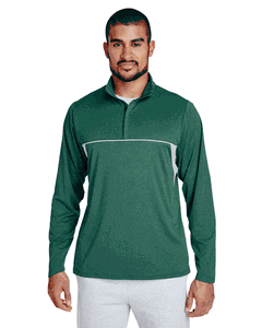 Team 365 Men's Excel Mélange Interlock Performance Quarter-Zip Top. TT26