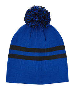 Team 365 Striped Pom Beanie. TT122