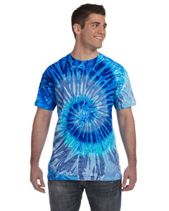 Tie-Dye Adult 5.4 oz., 100% Cotton T-Shirt. (BLUE JERRY) CD100