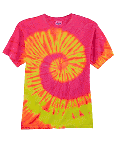 Tie-Dye Adult 5.4 oz., 100% Cotton T-Shirt. (FLUORESCENT SWRL) CD100
