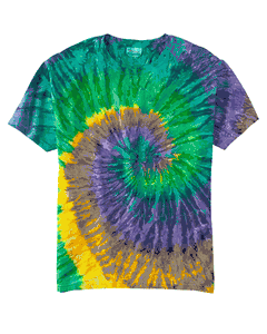 Tie-Dye Adult 5.4 oz., 100% Cotton T-Shirt. (MARDI GRAS) CD100