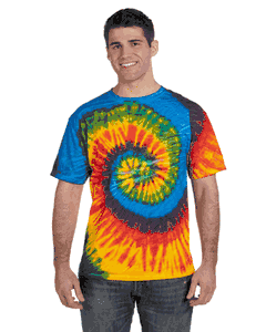 Tie-Dye Adult 5.4 oz., 100% Cotton T-Shirt. (RASTA BLUE) CD100