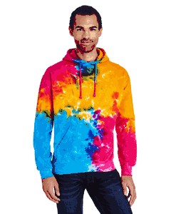 Tie-Dye Adult 8.5 oz. Tie-Dyed Pullover Hood. (MULTI RAINBOW) CD877
