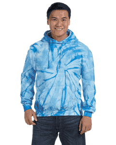 Tie-Dye Adult 8.5 oz. Tie-Dyed Pullover Hood. (SPIDER BABY BLUE) CD877