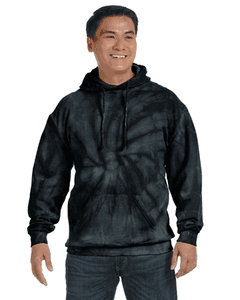 Tie-Dye Adult 8.5 oz. Tie-Dyed Pullover Hood. (SPIDER BLACK) CD877