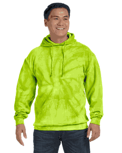 Tie-Dye Adult 8.5 oz. Tie-Dyed Pullover Hood. (SPIDER LIME) CD877
