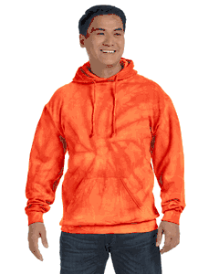 Tie-Dye Adult 8.5 oz. Tie-Dyed Pullover Hood. (SPIDER ORANGE) CD877