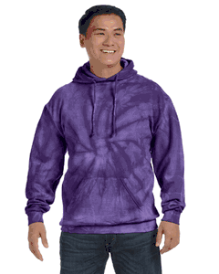 Tie-Dye Adult 8.5 oz. Tie-Dyed Pullover Hood. (SPIDER PURPLE) CD877
