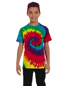 Tie-Dye Youth 5.4 oz. 100% Cotton T-Shirt. (REACTIVE RAINBOW) CD100Y