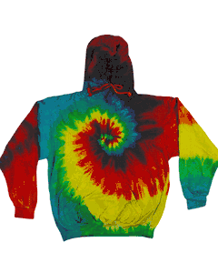Tie-Dye Youth 8.5 oz. Tie-Dyed Pullover Hooded Sweatshirt. (REACTIVE RAINBOW) CD877Y