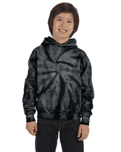 Tie-Dye Youth 8.5 oz. Tie-Dyed Pullover Hooded Sweatshirt. (SPIDER BLACK) CD877Y