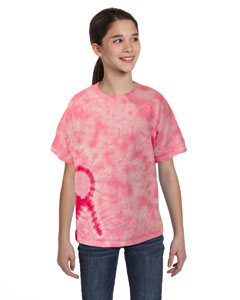 Tie-Dye Youth Pink Ribbon T-Shirt. CD1150Y