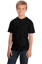 $2.95 "VALUE TEES 5.4 oz." YOUTH BLACK 100% Cotton T Shirt