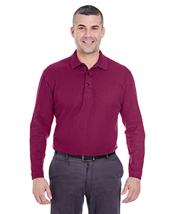 8542 - UltraClub Adult Long-Sleeve Whisper Piqué Polo