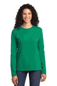 "VALUUE TEES" Ladies Long Sleeve 5.4-oz 100% Cotton T-Shirt. LPC54LS-1(White $5.89)