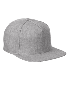 Yupoong Adult 5-Panel Structured Flat Visor Classic Snapback Cap. YP5089
