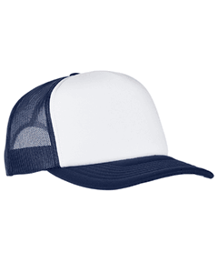Yupoong Adult Classics Curved Visor Foam Trucker Cap - White Front Panel. 6320W