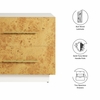 Abel 2-Drawer Burl Wood Nightstand in White Bleached Burl