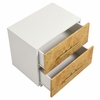 Abel 2-Drawer Burl Wood Nightstand in White Bleached Burl