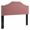 Adelaide Performance Velvet Queen Platform Bed in Dusty Rose