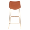 Adele Barstool Set of 2 in Orange & Gold