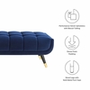 Adept 60" Performance Velvet Bench in Midnight Blue