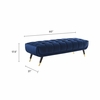 Adept 60" Performance Velvet Bench in Midnight Blue
