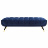 Adept 60" Performance Velvet Bench in Midnight Blue