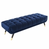 Adept 60" Performance Velvet Bench in Midnight Blue