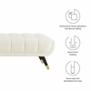 Adept Upholstered Velvet Bench in Ivory