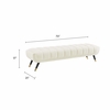 Adept Upholstered Velvet Bench in Ivory