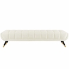 Adept Upholstered Velvet Bench in Ivory
