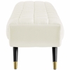 Adept Upholstered Velvet Bench in Ivory