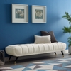 Adept Upholstered Velvet Bench in Ivory