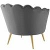 Admire Scalloped Edge Performance Velvet Accent Armchair in Gray