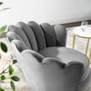 Admire Scalloped Edge Performance Velvet Accent Armchair in Gray