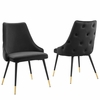 Adorn Dining Side Chair Performance Velvet Set of 2 in Black