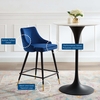Adorn Performance Velvet Counter Stool in Navy