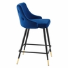 Adorn Performance Velvet Counter Stool Set of 2 in Navy