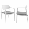 Aeris Stackable Outdoor Patio Aluminum Dining Armchair Set of 2